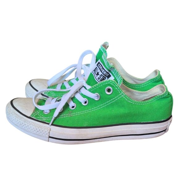 Converse Sneakers Chuck Taylor All Star Neon Green Low Top Lace Up Casual Shoes - Picture 1 of 6